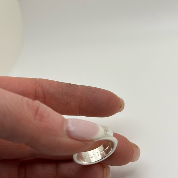 TIFFANY & CO. (Sz 6.5 US) 1837 Silver T&Co. 925 Thick Band Ring - Picture 4 of 13
